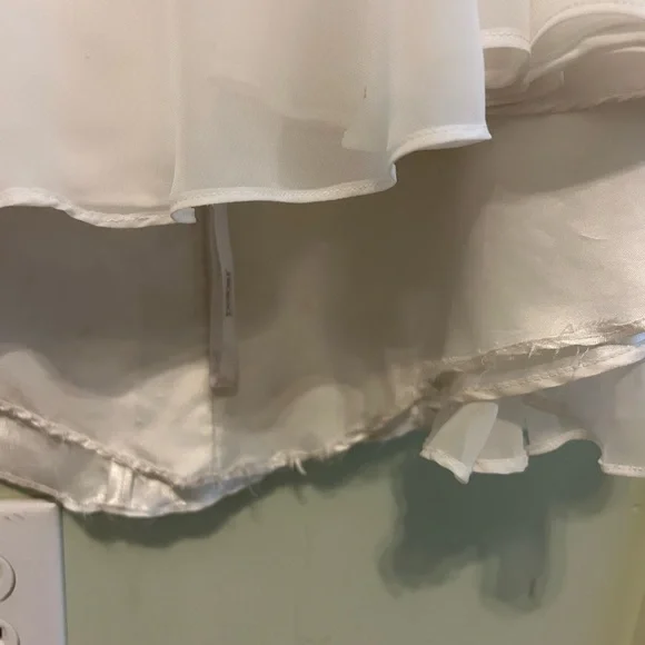 TONY BOWLS TB11670 IVORY | size 4 | two piece beaded lace white prom dress - Picture 12 of 15